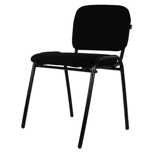 Set de 4 Sillas de Visita Negras Tapizadas en Tela con Diseño Apilable