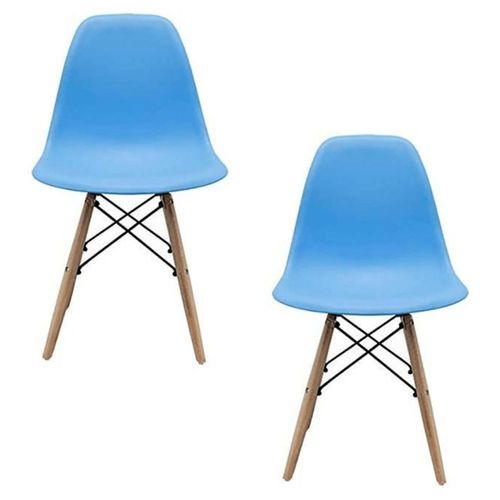 Set de 2 Sillas de Comedor para Hogar Azules Estilo Moderno