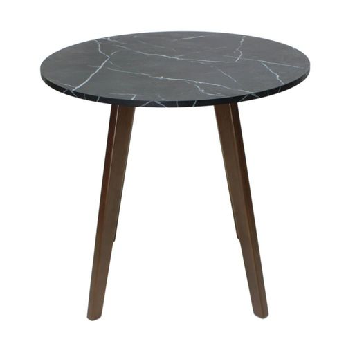 Mesa Circular 80 cm Tipo Mármol Negro Elegante