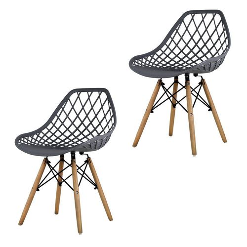 Set de 2 Sillas de Comedor Vento Grises Estilo Nórdico