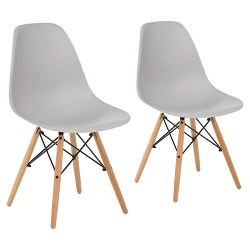 Set de 2 Sillas de Comedor Eames Hogar Grises Modernas