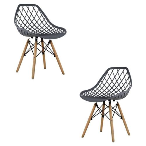 Set de 2 Sillas de Comedor Vento Grises Diseño Nórdico