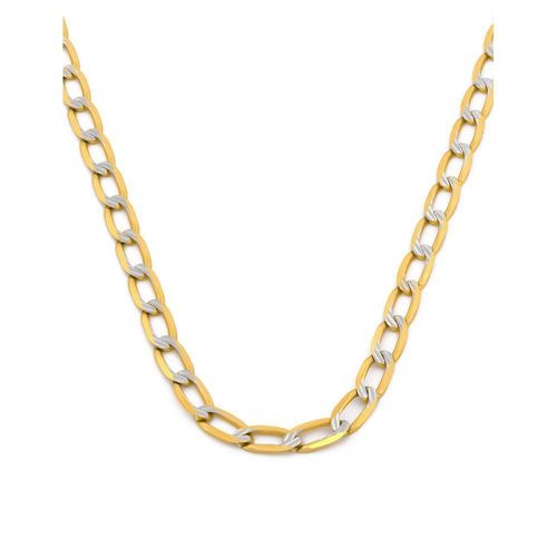 Cadena barbada inglesa diamantada 60 cm 3 mm oro italiano sólido 14k