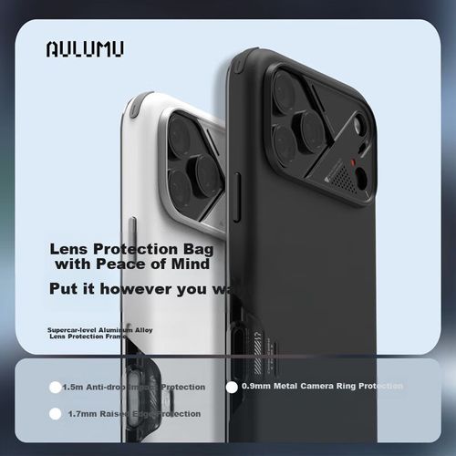 Funda Para IPHONE 17 Pro Aulumu PC Negro Resistente al agua