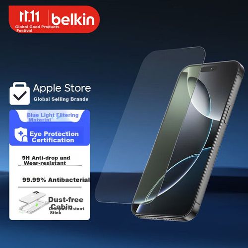Protector de pantalla para APPLE iPhone 17 Pro Max BELKIN Vidrio Templado Filtro Luz Azul