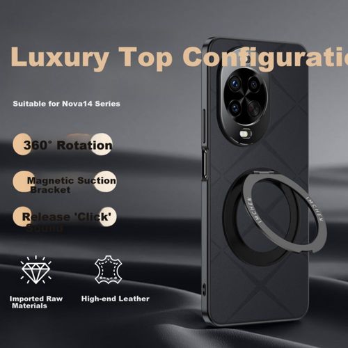 Funda Para HUAWEI Nova 14 Aimeichen Cuero Negro Resistente al agua