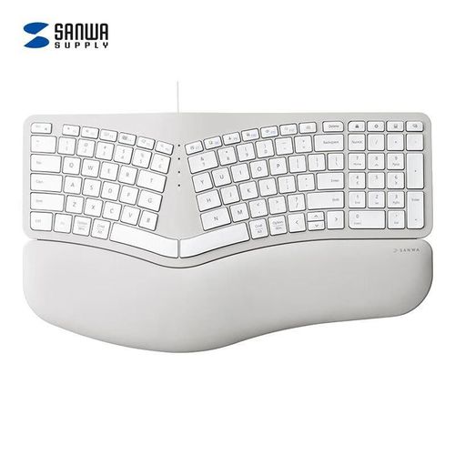 Teclado Ergonomico Sanwa ERG5 Blanco Reposamuñecas Acolchonado