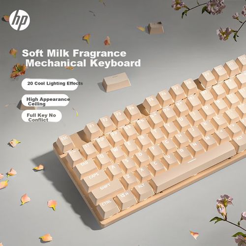 Teclado Mecánico HP GK400F Café Switch Marrón 104 Teclas