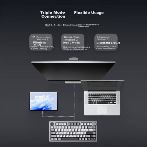 Teclado Mecánico PHILIPS SPK8618 Gris Stardust Inalámbrico Hot-Swappable