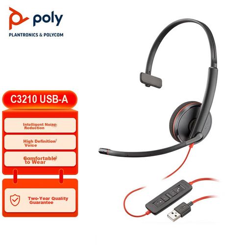audífonos alámbricos Plantronics Blackwire C3210 USB-C y USB-A