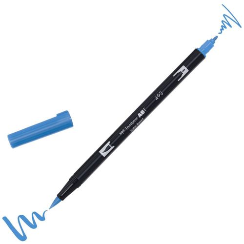 Bolígrafo de doble pincel Tombow ABT 493 Reflex Blue a base de agua