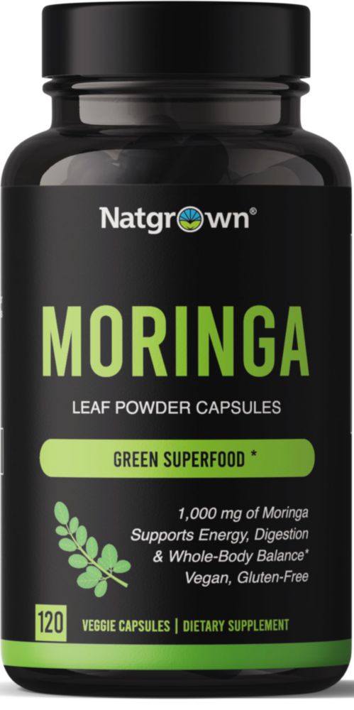 Suplemento Natgrown cápsulas de moringa orgánica 1000 mg 120 unidades