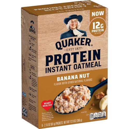 Quaker Protein Instant Banana Nut de avena 362 ml 6 unidades