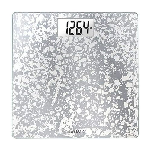 Báscula de baño Taylor con diseño de cristal craquelado 200 kg color blanco