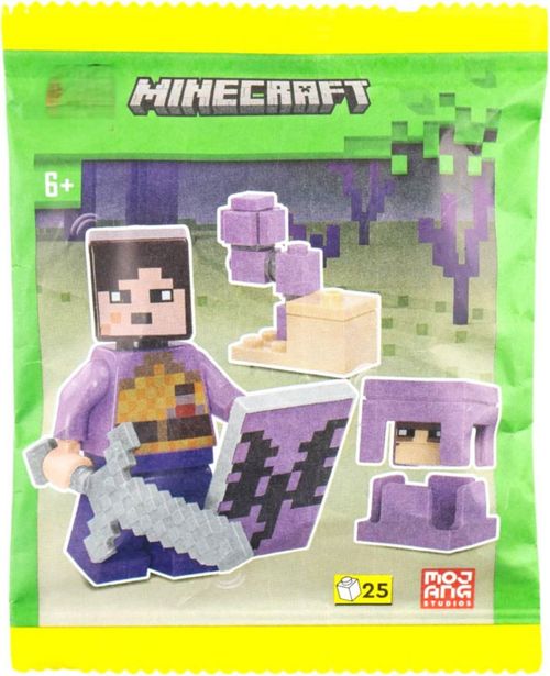 Paquete LEGO Minecraft End Warrior de juguete con Shulker y Chorus Plant