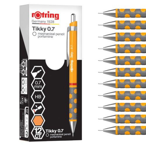 Lápiz mecánico RoTring Tikky HB 07 mm caléndula 12 unidades