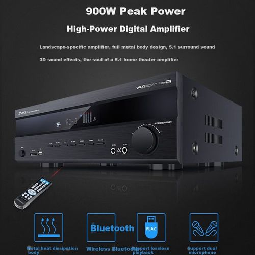 Amplificador Sansui UX66 AV 5.1 Canales Bluetooth Negro