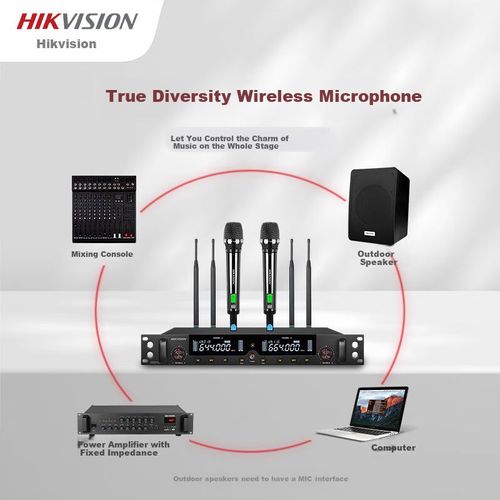 Sistema Inalámbrico HIKVISION Doble Micrófono UHF Negro