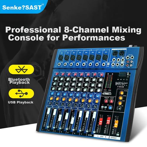 Consola mezcladora SAST K-88 8 canales Bluetooth