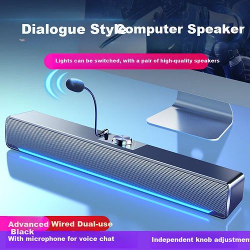 Bocina SADA V-196 USB con micrófono Negro