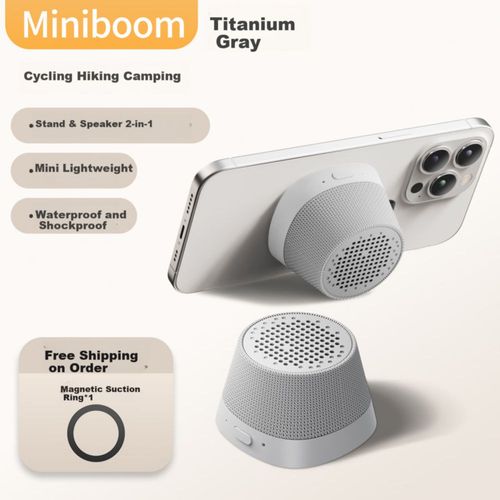 Bocina Himalaya Heshengyin Mini Magnética Bluetooth Gris Resistente a salpicaduras