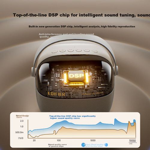 Bocina EDIFIER K Song Elf Q3C Blanca con micrófono inalámbrico para karaoke