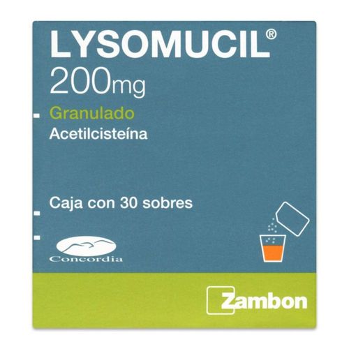 LYSOMUCIL 200 MG ACETILCISTEÍNA GRANULADO CAJA CON 30 SOBRES