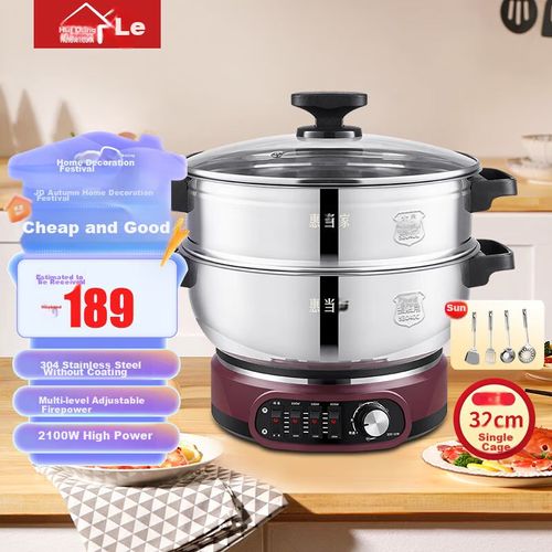 Olla Eléctrica Hui Dang Jia SB040C Acero Inoxidable 304 Multifuncional con Temporizador