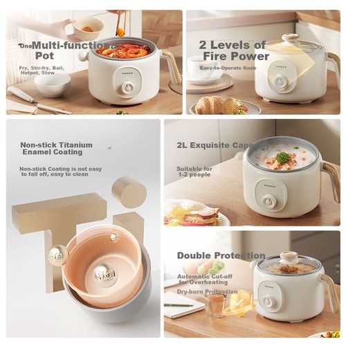 Olla eléctrica SOGEE DZG02 2L esmalte titanio antiadherente