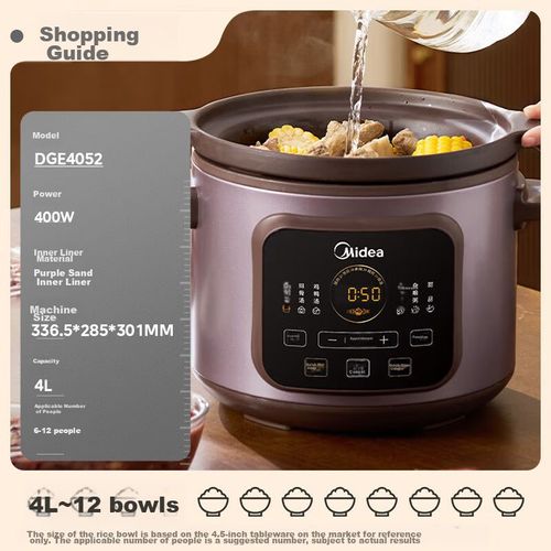 Olla Eléctrica Midea DGE4052 4L Barro Morado