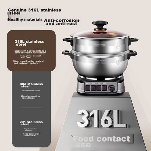 Wok eléctrico Royalstar F2404ZH 6.5L acero inoxidable 34 cm con temporizador