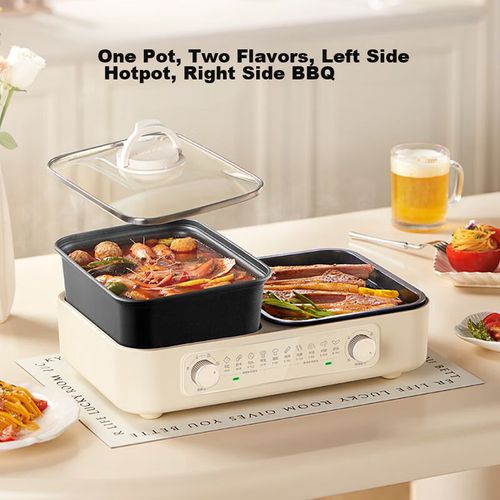 Parrilla y Olla Eléctrica SUPOR Urbanwave 1800W Beige Multifuncional