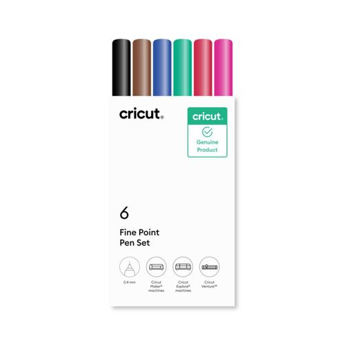 Set de Plumas Cricut Punta Fina 0.4 mm 6 Colores