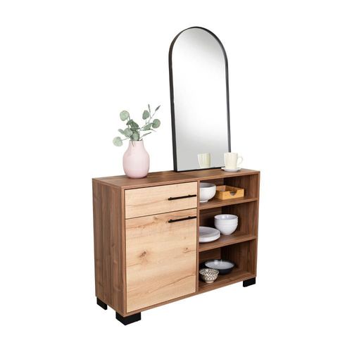 Mesa Auxiliar Marsella Castaño Con Cajón Virtual Muebles