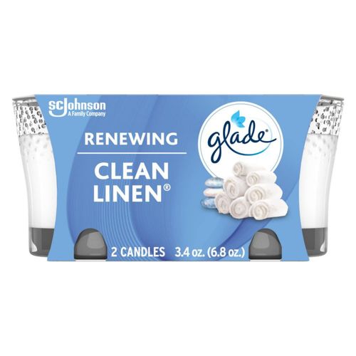 Ambientador Candle Jar Glade Clean Linen 100 ml 2 unidades