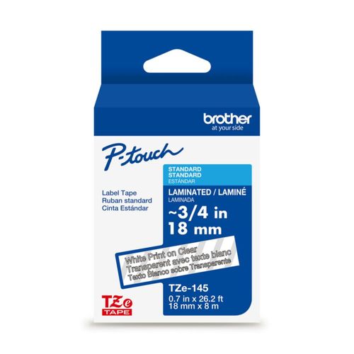 Cinta para Etiquetas Brother TZe145 Laminada 18 mm x 8 m Duradera