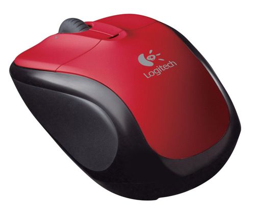 Ratón óptico inalámbrico Logitech V220 para ordenadores portátiles rojo