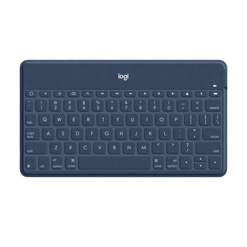 Teclado Bluetooth Logitech Keys-to-Go superdelgado para iPhone iPad Mac y Apple TV azul clásico
