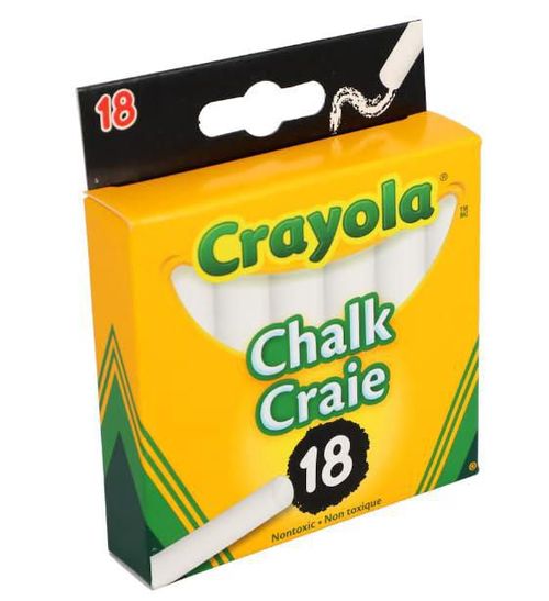 Paquete de Tizas Crayola Blancas y de Colores 18 Unidades Cada Una