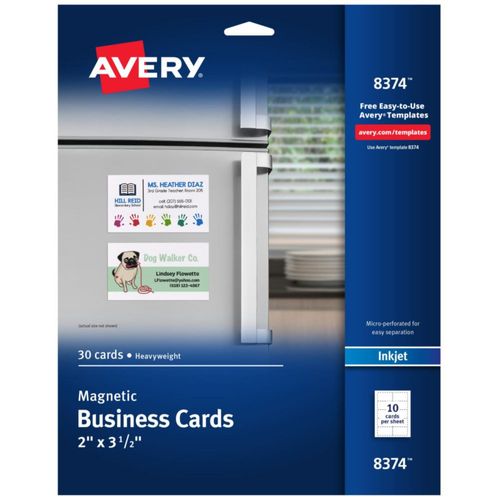 Tarjetas de presentación magnéticas imprimibles Avery 08374 Inkjet x30