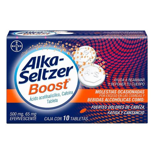 ALKA SELTZER BOOST EFERVESCENTE CAJA CON 10 TABLETAS
