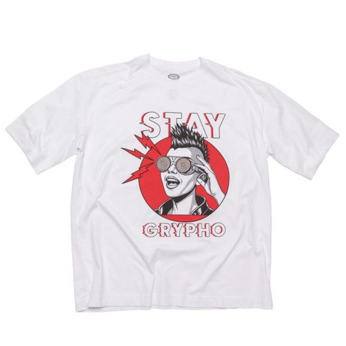 GRYPHO Playera Oversized Hombre Diseño Stay 100% Algodón 240g Streetwear