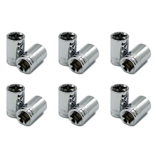 Pack 12 piezas dado corto 1/2'' 21mm hexagonal maple tools