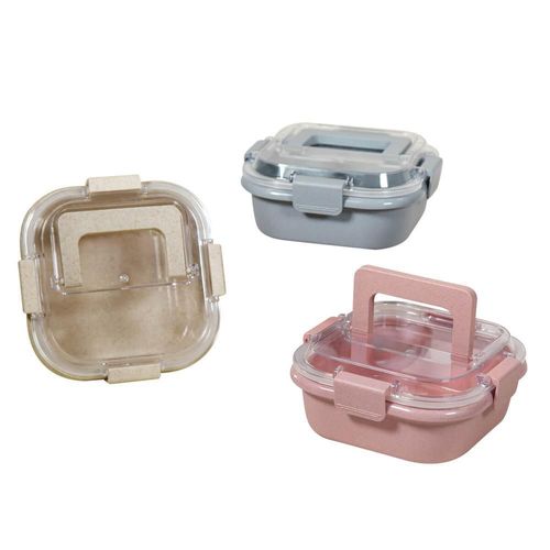 Paquete 36 piezas lonchera promocional ecológica de fibra de trigo rosa