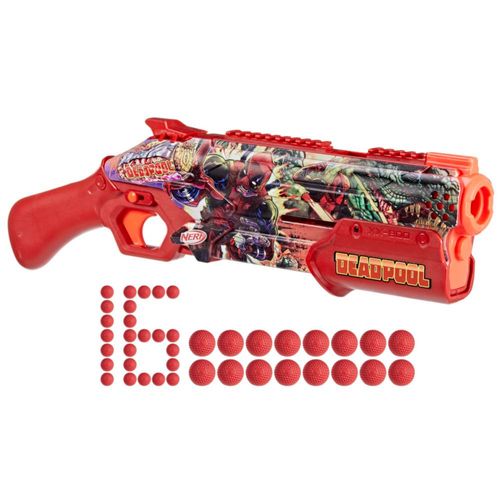 Blaster Nerf Marvel Deadpool con 16 rondas acumuladas Rival 14+