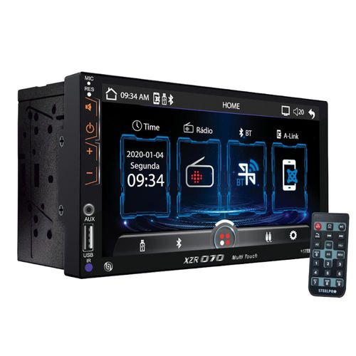 Autoestéreo Mirror Link Pantalla Táctil 7 Bluetooth Steelpro Negro XZR-070