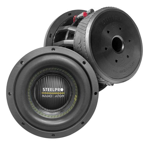 Subwoofer 8 PuLG Competencia 4+4 Ohm 2500w Atom-cx Steelpro Negro NANO ATOM 8