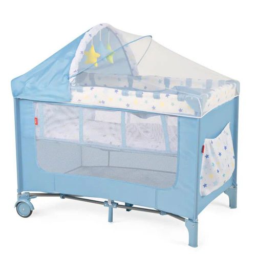 Cuna Corral D'bebé Rest Plegable Con Cambiador Desmontable Azul