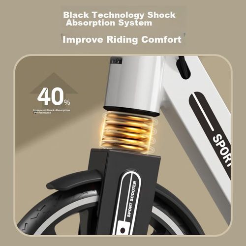 Patin Plegable con Frenos Dobles para Niños 5-18 Negro