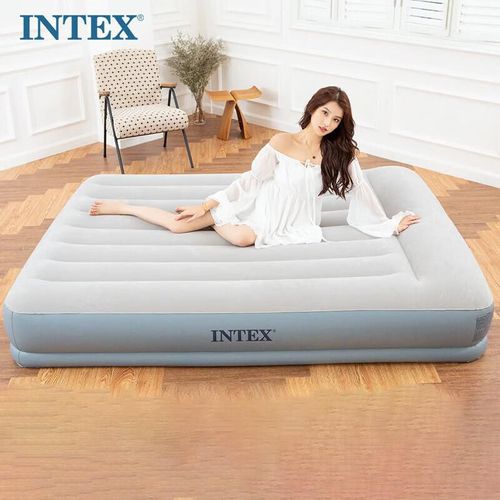 Colchón inflable matrimonial con bomba eléctrica y almohada PVC INTEX